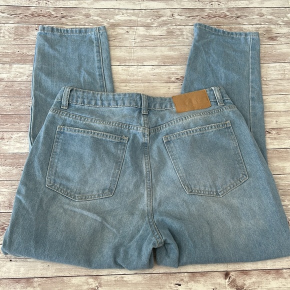 Simple Society Light Wash Distressed High Rise Straight Leg Jeans - Picture 8 of 10